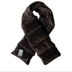 New Steve Madden Velvet Effect Ribbed Puffy Scarf Brown, women accessories…